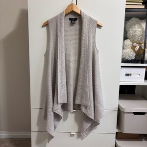 Lord & Taylor Cream Cashmere Open Front Cardigan